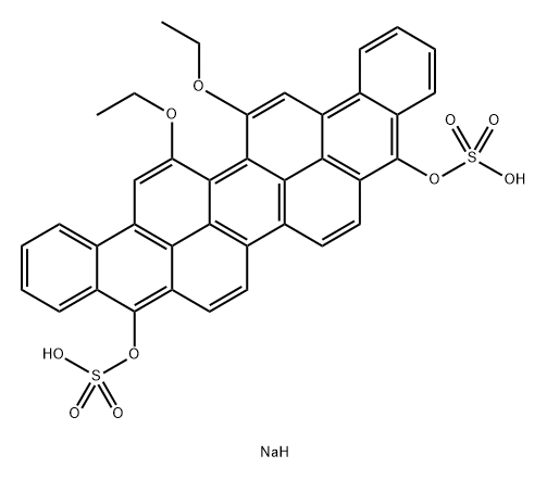 Anthra[9,1,2-cde]benzo[rst]pentaphene-5,10-diol, 16,17-diethoxy-, bis(hydrogen sulfate), disodium salt 结构式