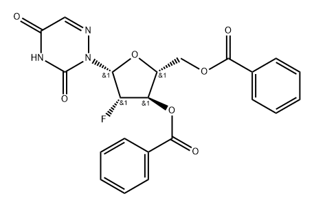 3',5'-Bis-O-benzoyl-2'-deoxy-2'-fluoro--D-arabino-6-azidouridine 结构式