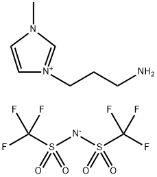 1-胺丙基-3-甲基咪唑双(三氟甲烷磺酰)亚胺盐 结构式