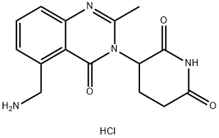 2,6-Piperidinedione, 3-[5-(aminomethyl)-2-methyl-4-oxo-3(4H)-quinazolinyl]-, hydrochloride (1:1) 结构式