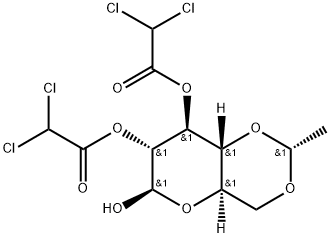 β-D-Glucopyranose, 4,6-O-(1R)-ethylidene-, 2,3-bis(2,2-dichloroacetate) 结构式