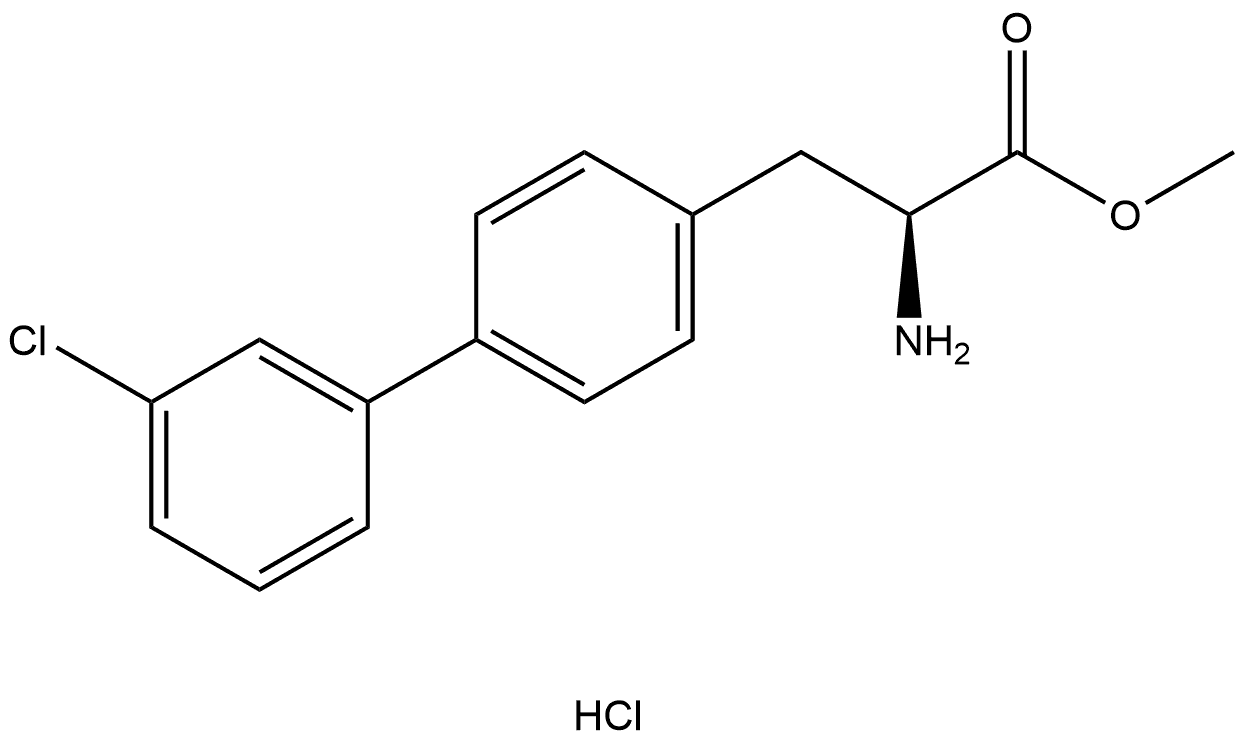 methyl (S)-2-amino-3-(3'-chloro-[1,1'-biphenyl]-4-yl)propanoate hydrochloride 结构式