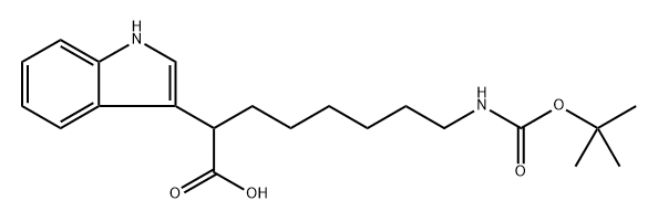 1H-Indole-3-acetic acid, α-[6-[[(1,1-dimethylethoxy)carbonyl]amino]hexyl]- 结构式