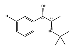 Benzenemethanol, 3-chloro-α-[(1S)-1-[(1,1-dimethylethyl)amino]ethyl]-, (αS)- 结构式