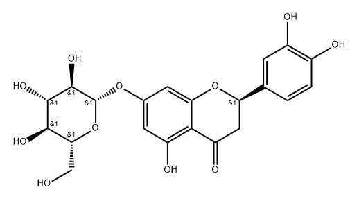 2R-Eriodictyol-7-O-β-D-glucopyranoside 结构式
