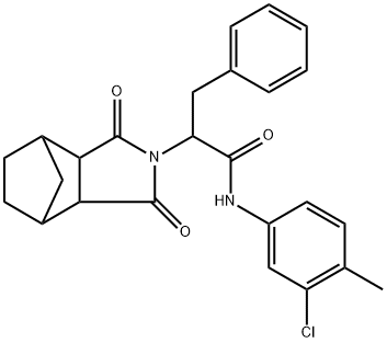 4,7-Methano-2H-isoindole-2-acetamide, N-(3-chloro-4-methylphenyl)octahydro-1,3-dioxo-α-(phenylmethyl)- 结构式