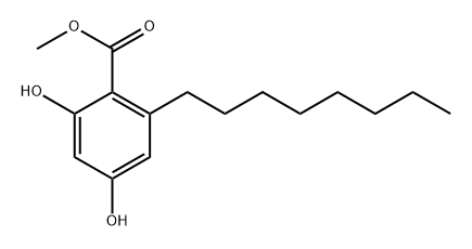 2,4-二羟基-6-辛基-苯甲酸甲酯 结构式