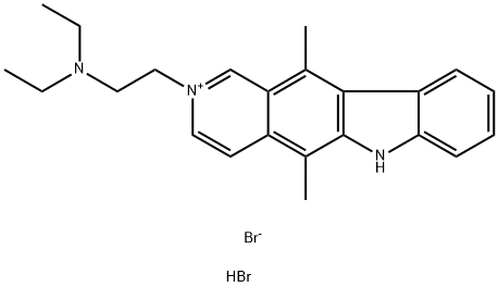 2-[(2-二乙基氨基)乙基]-5,11-二甲基-6H-吡咯[4,3-B]咔唑溴化物半氢溴酸盐 结构式