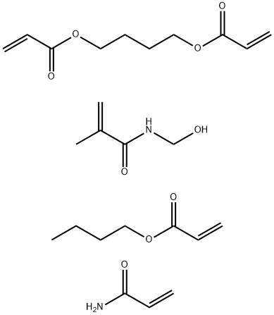 2-Propenoic acid, 1,4-butanediyl ester, polymer with butyl 2-propenoate, N-(hydroxymethyl)-2-methyl-2-propenamide and 2-propenamide 结构式