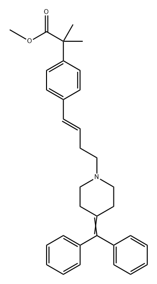 (E)-2-(4-(4-(4-(Diphenylmethylene)piperidin-1-yl)but-1-en-1-yl)phenyl)-2-methylpropanoic Acid 结构式