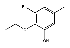 3-溴-2-乙氧基-5-甲基苯酚 结构式