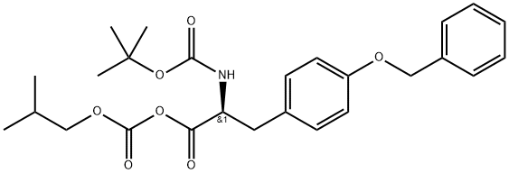 (S)-3-(4-(苄氧基)苯基)-2-((叔-丁氧羰基)氨基)丙烷 (异丁基碳) 酸酐 结构式