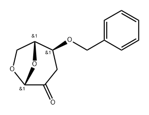 .beta.-D-erythro-Hexopyranos-2-ulose, 1,6-anhydro-3-deoxy-4-O-(phenylmethyl)- 结构式