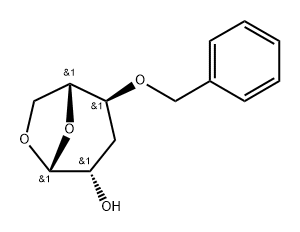 .beta.-D-arabino-Hexopyranose, 1,6-anhydro-3-deoxy-4-O-(phenylmethyl)- 结构式