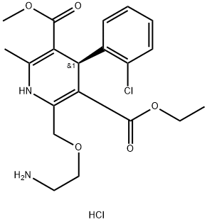 化合物 AMLODIPINE HYDROCHLORIDE, (R)- 结构式