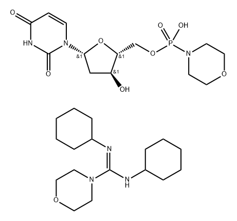 2'-DEOXYURIDINE 5'-MONOPHOSPHO-MORPHOLID ATE 4-MORPHOLINE-N,N'-DICYCLOHEXYLCARB 结构式