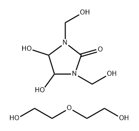 2-Imidazolidinone, 4,5-dihydroxy-1,3-bis(hydroxymethyl)-, reaction products with diethylene glycol 结构式