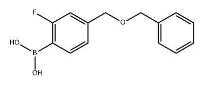 4-Benzyloxymethyl-2-fluorophenylboronic acid 结构式