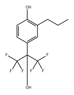 4-(1,1,1,3,3,3-六氟-2-羟基丙-2-基)-2-丙基苯酚 结构式