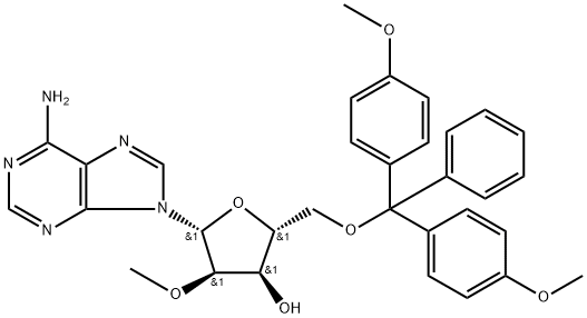 Adenosine, 5'-O-[bis(4-methoxyphenyl)phenylmethyl]-2'-O-methyl- (9CI) 结构式
