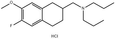 2-Naphthalenemethanamine, 6-fluoro-1,2,3,4-tetrahydro-7-methoxy-N,N-dipropyl-, hydrochloride (1:1) 结构式