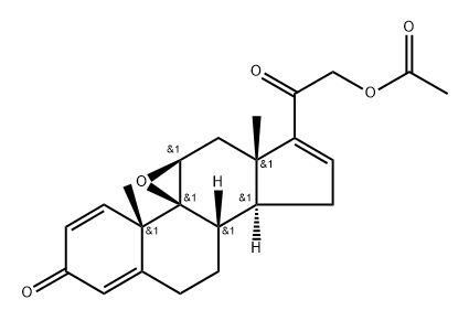 2-[(1S,2S,10S,11S,15S,17S)-2,15-dimethyl-5-oxo-18-oxapentacyclo[8.8.0.0^{1,17}.0^{2,7}.0^{11,15}]octadeca-3,6,13-trien-14-yl]-2-oxoethyl acetate 结构式