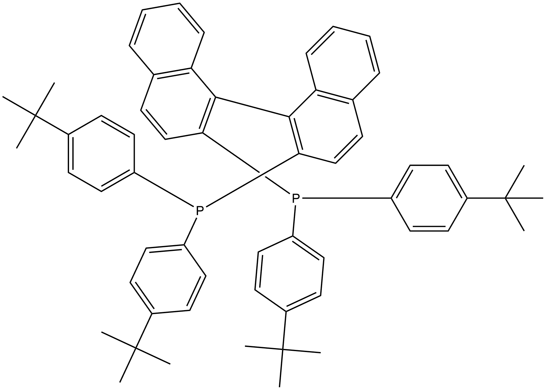(R)-2,2'-双[二(4-叔丁基苯基)膦基]- 1,1'-联萘 结构式
