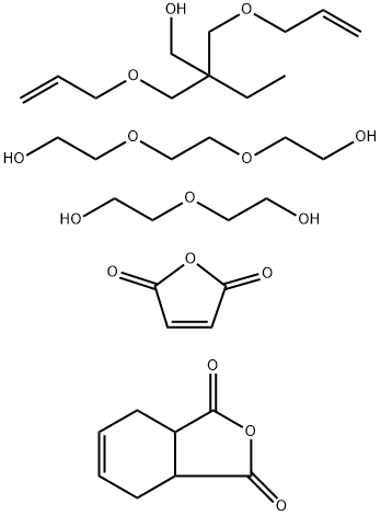1,3-Isobenzofurandione, 3a,4,7,7a-tetrahydro-, polymer with 2,2-bis[(2-propenyloxy)methyl]-1-butanol, 2,2'-[1,2-ethanediylbis(oxy)]bis[ethanol], 2,5-furandione and 2,2'-oxybis[ethanol] 结构式