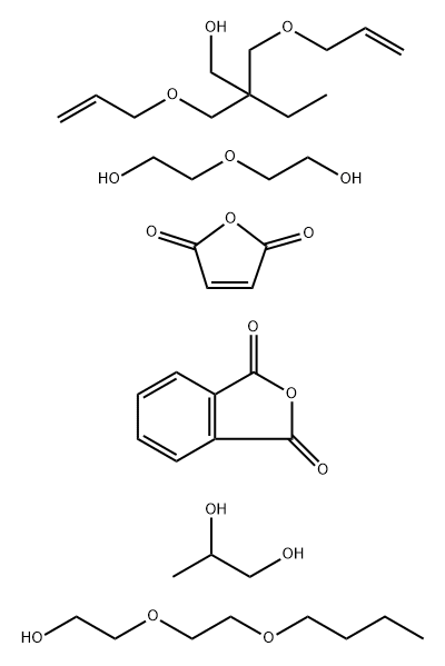 1,3-Isobenzofurandione, polymer with 2,2-bis[(2-propenyloxy)methyl]-1-butanol, 2,5-furandione, 2,2'-oxybis[ethanol] and 1,2-propanediol, 2-(2-butoxyethoxy)ethyl ester 结构式