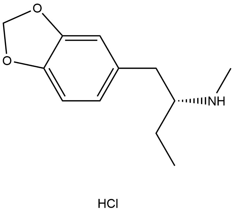 (R)-1-(benzo[d][1,3]dioxol-5-yl)-N-methylbutan-2-amine hydrochloride 结构式