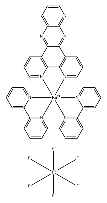 二(2,2'-联吡啶)(吡啶并[2',3':5,6]吡唑并[2,3-F][1,10]菲啰啉)钌(II)双(六氟磷酸盐) 结构式