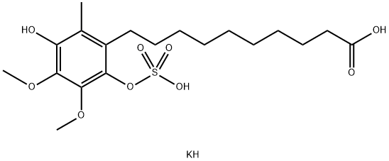 Hydro Idebenone 10’-Carboxylate 1-O-Sulfate Dipotassium Salt 结构式