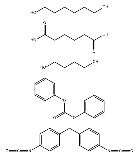 Hexanedioic acid, polymer with 1,4-butanediol, diphenyl carbonate, 1,6-hexanediol and 1,1-methylenebis4-isocyanatobenzene 结构式