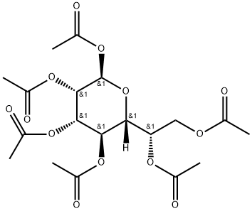 -D-甘露基-吡喃庚糖1,2,3,4,6,7-六乙酸酯 结构式