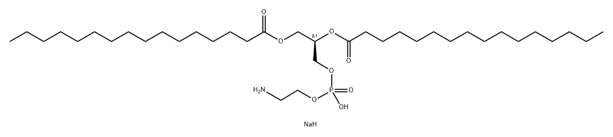 Hexadecanoic acid, (1R)-1-(2-aminoethoxy)hydroxyphosphinyloxymethyl-1,2-ethanediyl ester, monosodium salt 结构式