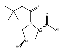 (2S,4R)-1-(3,3-二甲基丁酰基)-4-羟基吡咯烷-2-羧酸 结构式
