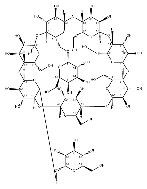 6(1),6(3)-di-O-(alpha-glucopyranosyl)cyclomaltoheptaose 结构式