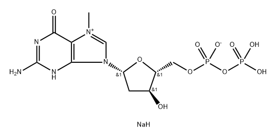 7-METHYL 2'-DEOXYGUANOSINE 5'-*DIPHOSPHA TE SODIUM 结构式