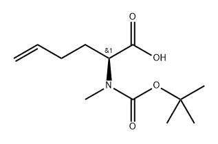 (S)-2-((叔丁氧基羰基)(甲基)氨基)六-5-烯酸 结构式