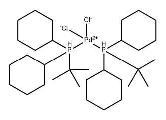 bis(tert-butyldicylcohexylphosphine)dichloropalladium(II) 结构式