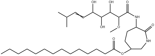 N-Demethyl-6-O-tetradecanoylbengamide Z 结构式