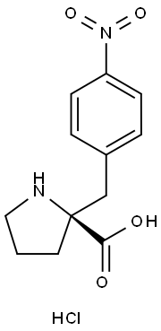 (S)-2-(4-硝基苄基)吡咯烷-2-羧酸盐酸盐 结构式