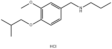 {[3-甲氧基-4-(2-甲基丙氧基)苯基]甲基}(丙基)胺盐酸盐 结构式