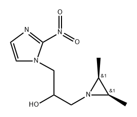 α-[[(2α,3α)-2,3-Dimethyl-1-aziridinyl]methyl]-2-nitro-1H-imidazole-1-ethanol 结构式