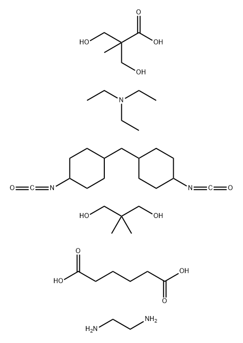 Hexanedioic acid, polymer with N,N-diethylethanamine 3-hydroxy-2-(hydroxymethyl)-2-methylpropanoate, 2,2-dimethyl-1,3-propanediol, 1,2-ethanediamine and 1,1-methylenebis4-isocyanatocyclohexane 结构式