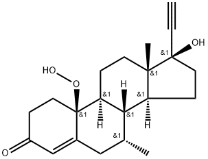 (7ALPHA,17ALPHA)-19-氢过氧基-17-羟基-7-甲基-19-去甲孕甾-4-烯-20-炔-3-酮 结构式