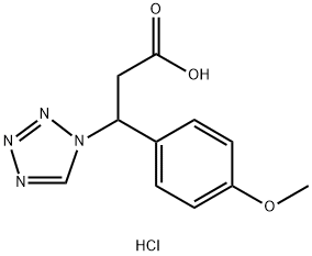 3-(4-甲氧基苯基)-3-(1H-四唑-1-基)丙酸盐酸盐 结构式