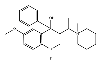 Piperidinium, 1-[3-(2,5-dimethoxyphenyl)-3-hydroxy-1-methyl-3-phenylpropyl]-1-methyl-, iodide (1:1) 结构式