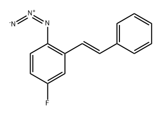 Benzene, 1-azido-4-fluoro-2-[(1E)-2-phenylethenyl]- 结构式