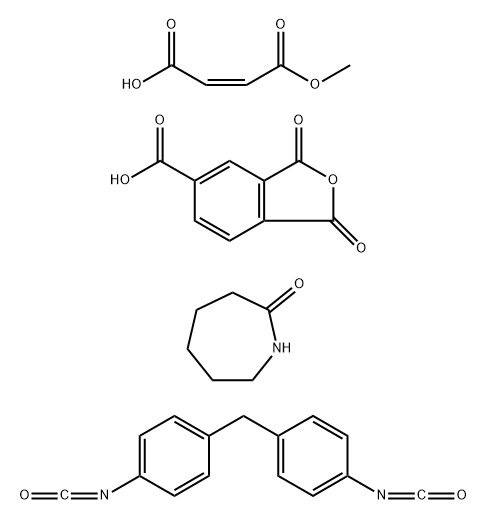 2-Butenedioic acid (Z)-, monomethyl ester, polymer with 1,3-dihydro-1,3-dioxo-5-isobenzofurancarboxylic acid, hexahydro-2H-azepin-2-one and 1,1'-methylenebis[4-isocyanatobenzene] 结构式